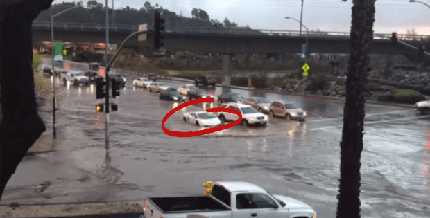 This Lamborghini Is About To Cross The Flood. What Happens Next Is Breathtaking